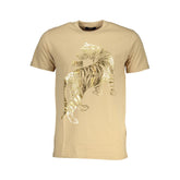 Cavalli Class Beige Cotton T-Shirt -   -  Cavalli Class.